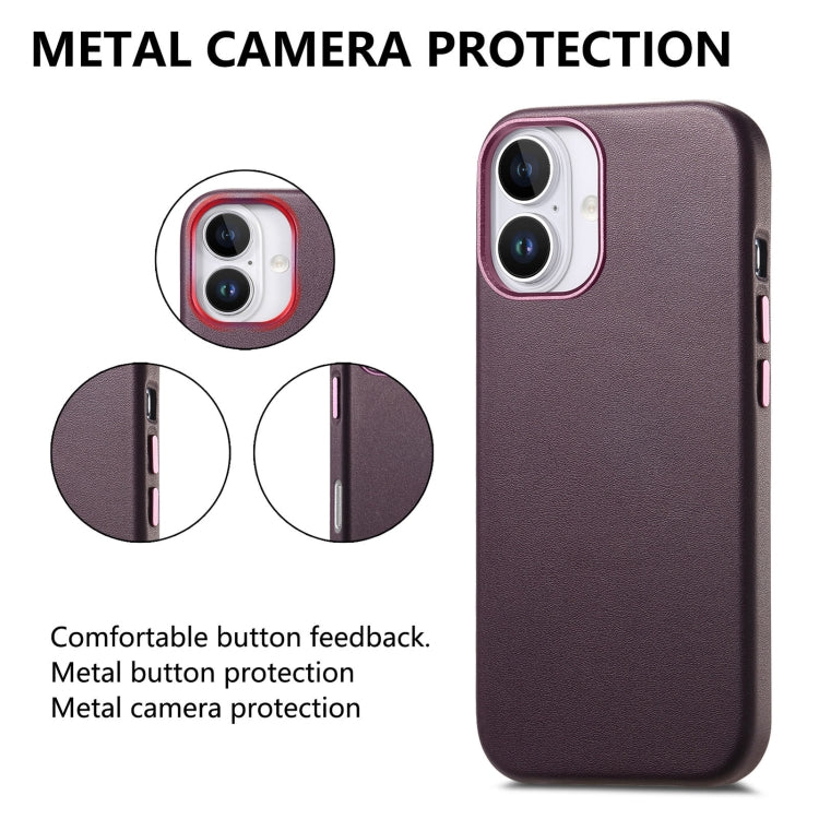 For iPhone 16 Plus Electroplated Metal Button MagSafe Phone Case(Purple) - iPhone 16 Plus Cases by buy2fix | Online Shopping UK | buy2fix