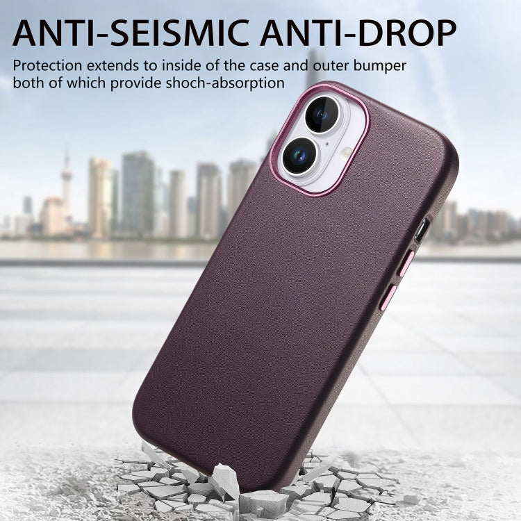 For iPhone 16 Plus Electroplated Metal Button MagSafe Phone Case(Purple) - iPhone 16 Plus Cases by buy2fix | Online Shopping UK | buy2fix
