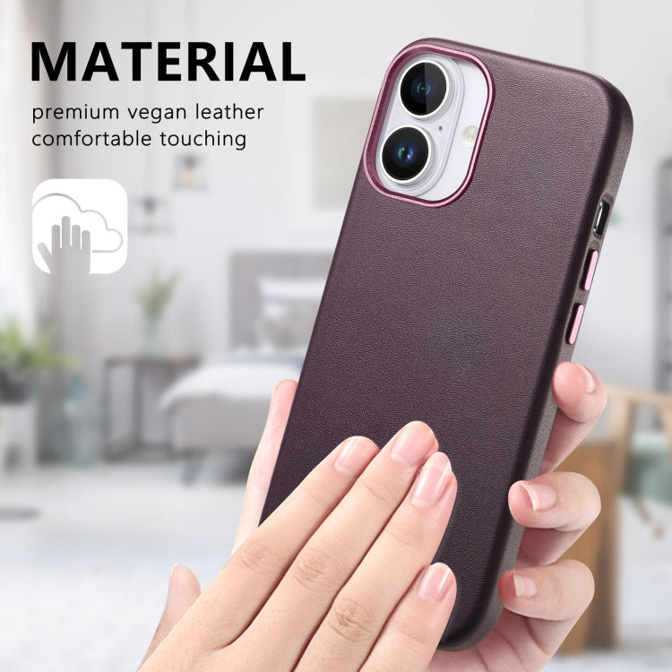 For iPhone 16 Plus Electroplated Metal Button MagSafe Phone Case(Purple) - iPhone 16 Plus Cases by buy2fix | Online Shopping UK | buy2fix