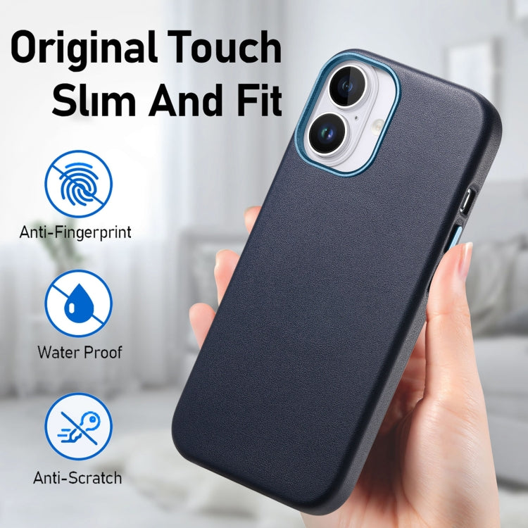 For iPhone 16 Plus Electroplated Metal Button MagSafe Phone Case(Dark Blue) - iPhone 16 Plus Cases by buy2fix | Online Shopping UK | buy2fix