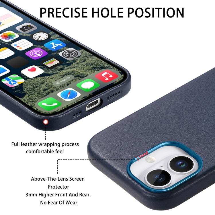 For iPhone 16 Plus Electroplated Metal Button MagSafe Phone Case(Dark Blue) - iPhone 16 Plus Cases by buy2fix | Online Shopping UK | buy2fix
