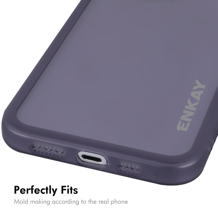 For iPhone 16 Pro ENKAY Hat-Prince Translucent Matte TPU Phone Case with Lens Film + 9H Big Arc Edge Film(Blue) by ENKAY