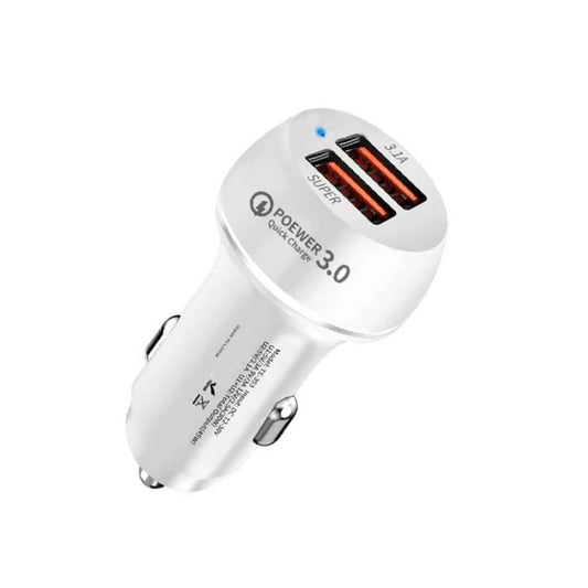 45W USB QC3.0 30W + USB 2.0 Fully Compatible Car Charger(White) - Car Charger by buy2fix | Online Shopping UK | buy2fix
