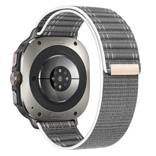 For Samsung Galaxy Watch Ultra 47mm / Ultra 2025 Sea Wave Texture Nylon Hook and Loop Fastener Watch Band(Gray) - Watch Bands by buy2fix | Online Shopping UK | buy2fix