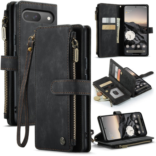 For Google Pixel 10 / 10 Pro / 9 CaseMe C30 Card Slots Zipper Wallet Leather Phone Case(Black) - Google Cases by CaseMe | Online Shopping UK | buy2fix