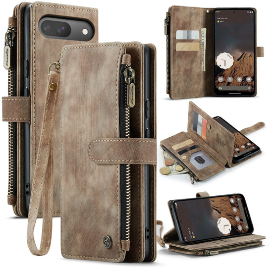 For Google Pixel 10 / 10 Pro / 9 CaseMe C30 Card Slots Zipper Wallet Leather Phone Case(Brown) - Google Cases by CaseMe | Online Shopping UK | buy2fix