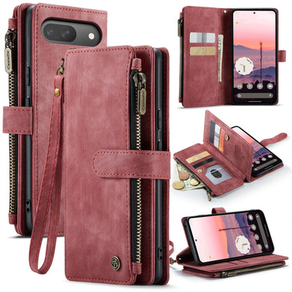 For Google Pixel 9 / 9 Pro CaseMe C30 Card Slots Zipper Wallet Leather Phone Case(Wine Red) - Google Cases by CaseMe | Online Shopping UK | buy2fix