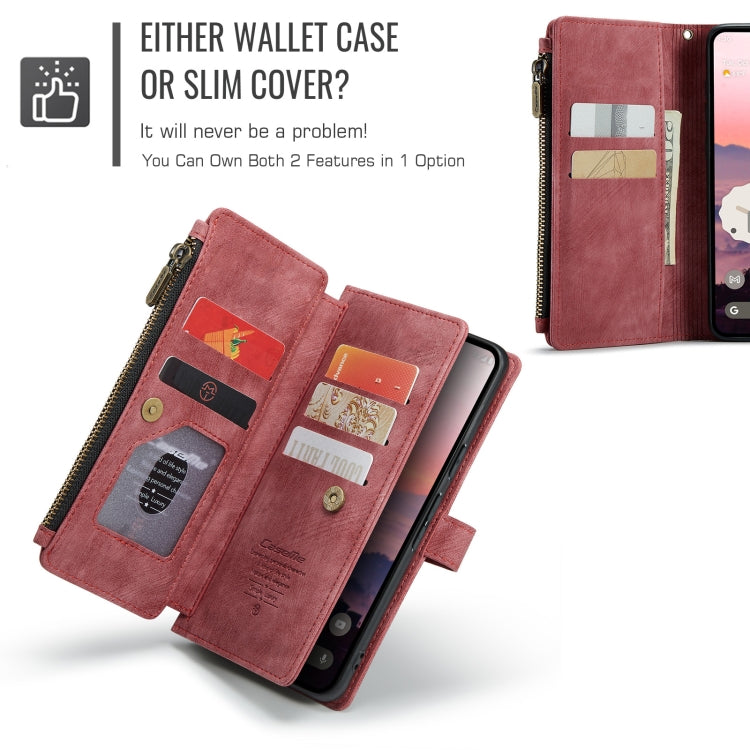 For Google Pixel 9 / 9 Pro CaseMe C30 Card Slots Zipper Wallet Leather Phone Case(Wine Red) - Google Cases by CaseMe | Online Shopping UK | buy2fix