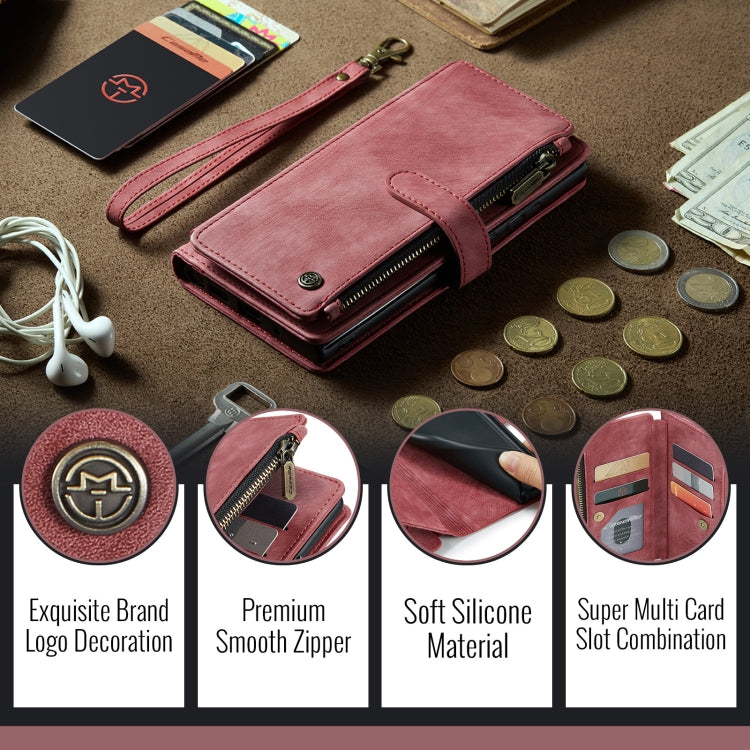 For Google Pixel 9 / 9 Pro CaseMe C30 Card Slots Zipper Wallet Leather Phone Case(Wine Red) - Google Cases by CaseMe | Online Shopping UK | buy2fix