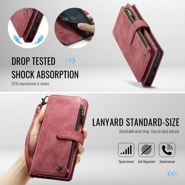 For Google Pixel 9 / 9 Pro CaseMe C30 Card Slots Zipper Wallet Leather Phone Case(Wine Red) - Google Cases by CaseMe | Online Shopping UK | buy2fix