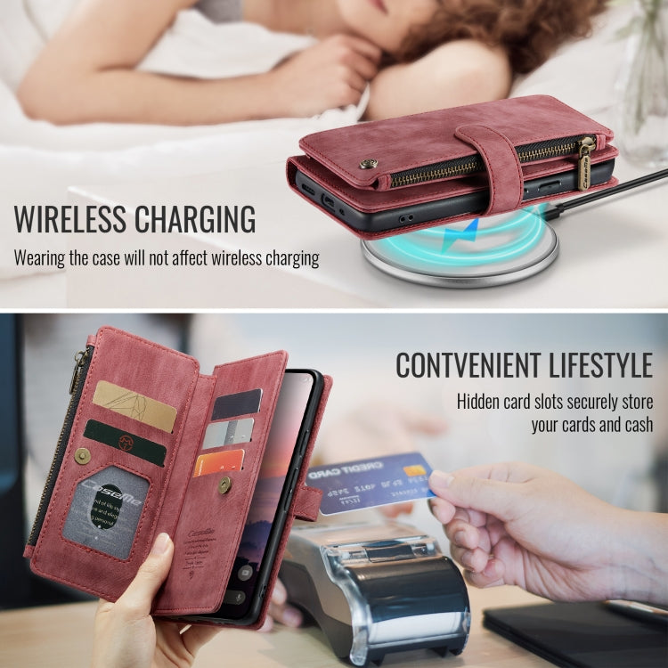 For Google Pixel 9 / 9 Pro CaseMe C30 Card Slots Zipper Wallet Leather Phone Case(Wine Red) - Google Cases by CaseMe | Online Shopping UK | buy2fix