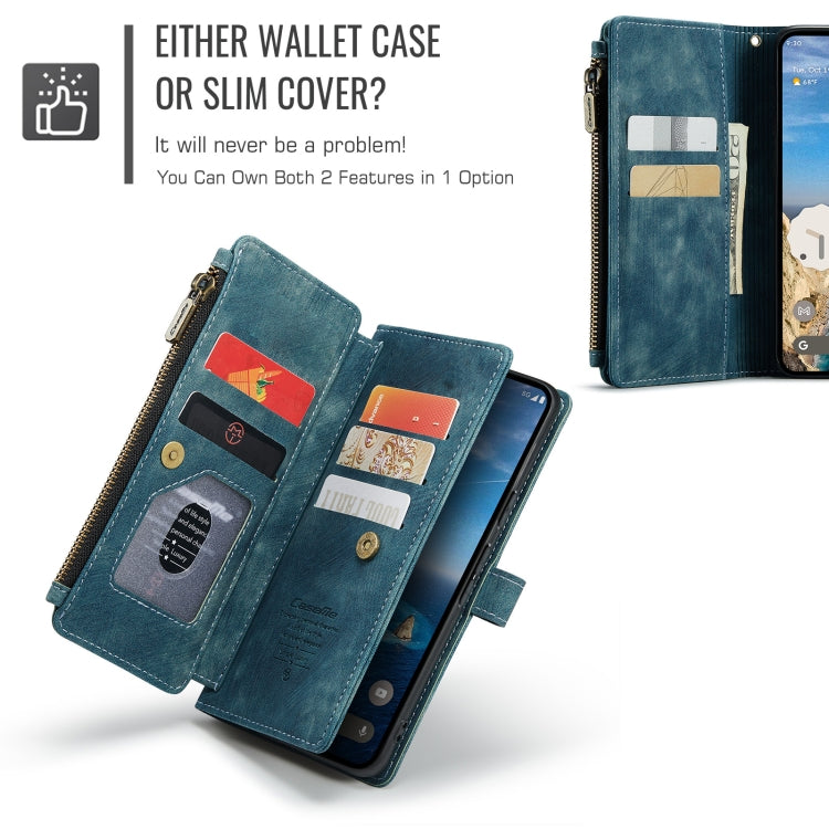 For Google Pixel 10 / 10 Pro / 9 CaseMe C30 Card Slots Zipper Wallet Leather Phone Case(Blue) by CaseMe