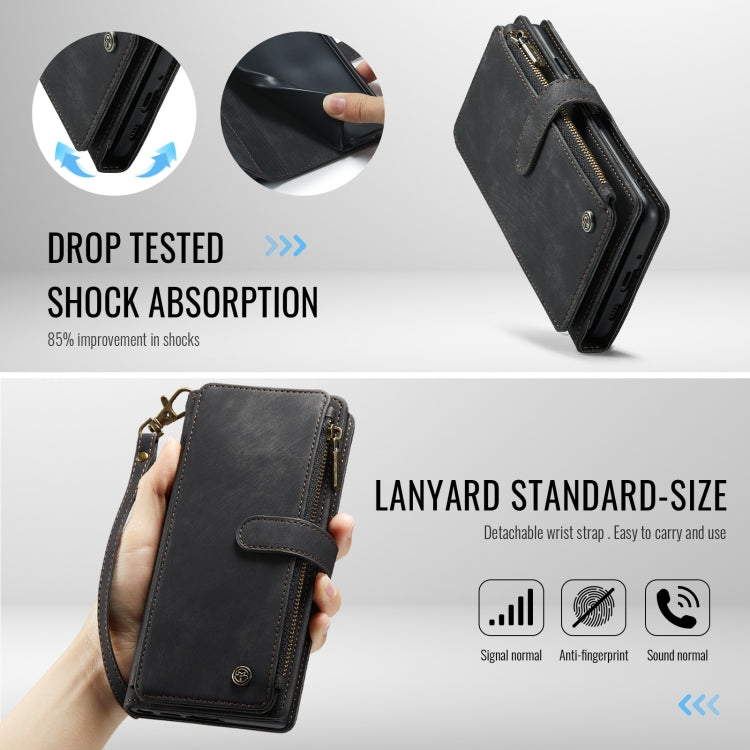 For Google Pixel 9 Pro XL / 10 Pro XL CaseMe C30 Card Slots Zipper Wallet Leather Phone Case(Black) - Google Cases by CaseMe | Online Shopping UK | buy2fix