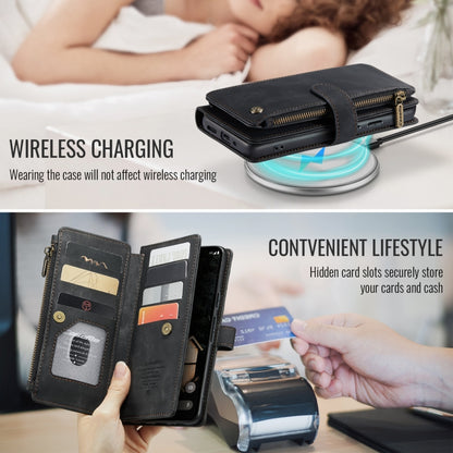 For Google Pixel 9 Pro XL / 10 Pro XL CaseMe C30 Card Slots Zipper Wallet Leather Phone Case(Black) - Google Cases by CaseMe | Online Shopping UK | buy2fix