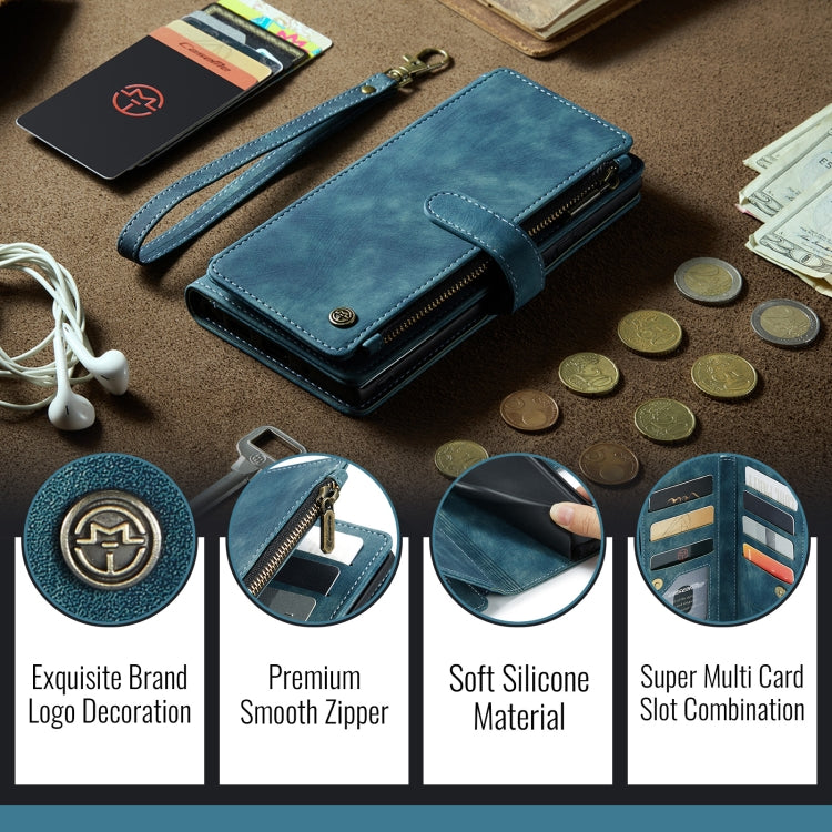 For Google Pixel 9 Pro XL / 10 Pro XL CaseMe C30 Card Slots Zipper Wallet Leather Phone Case(Blue) - Google Cases by CaseMe | Online Shopping UK | buy2fix