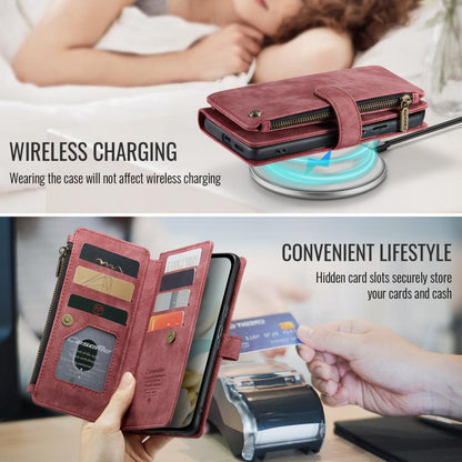 For Google Pixel 9a CaseMe C30 Card Slots Zipper Wallet Leather Phone Case(Wine Red) - Google Cases by CaseMe | Online Shopping UK | buy2fix