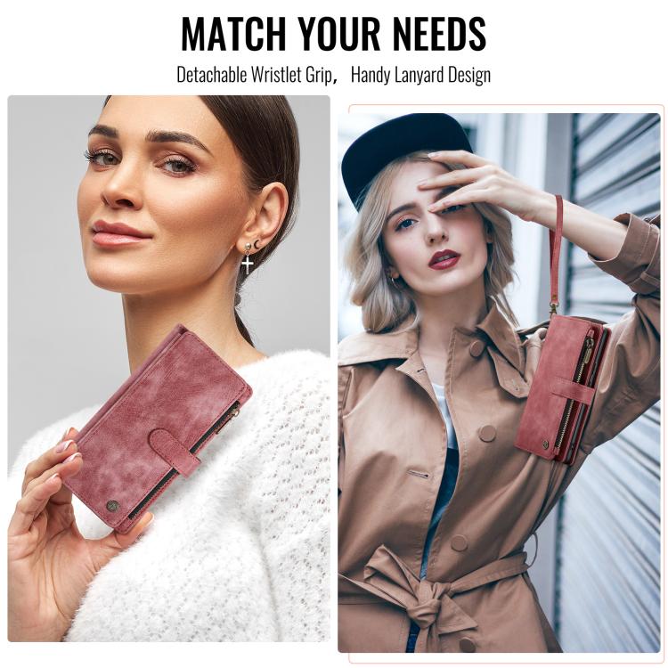 For Google Pixel 9a CaseMe C30 Card Slots Zipper Wallet Leather Phone Case(Wine Red) - Google Cases by CaseMe | Online Shopping UK | buy2fix