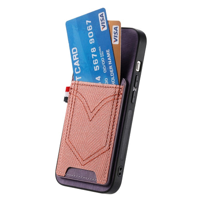 For iPhone 16 Pro Max Denim Texture Leather Skin Phone Case with Card Slot(Purple) by buy2fix