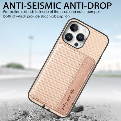 For iPhone Air Carbon Fiber Magnetic Card Wallet RFID Blocking Phone Case(Brown) - iPhone Air Cases by buy2fix | Online Shopping UK | buy2fix