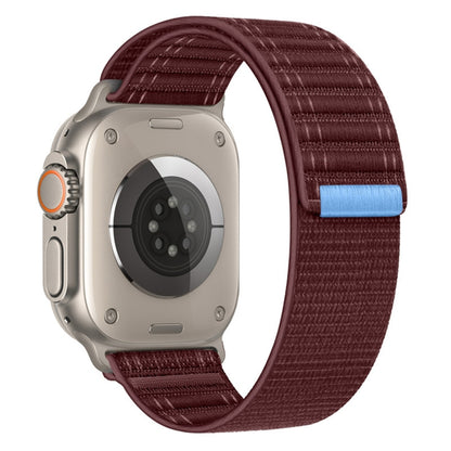 For Apple Watch Ultra 2 49mm Sea Wave Nylon Hook and Loop Fastener Watch Band(Wine Red) by buy2fix