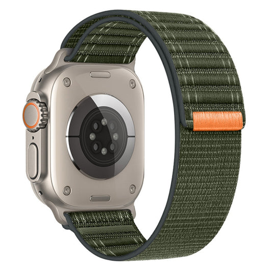 For Apple Watch Ultra 2 49mm Sea Wave Nylon Hook and Loop Fastener Watch Band(Army Green) by buy2fix