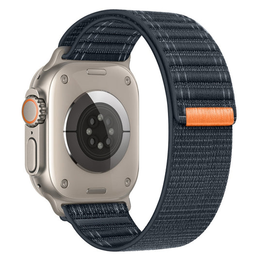 For Apple Watch Series 9 41mm Sea Wave Nylon Hook and Loop Fastener Watch Band(Blue)