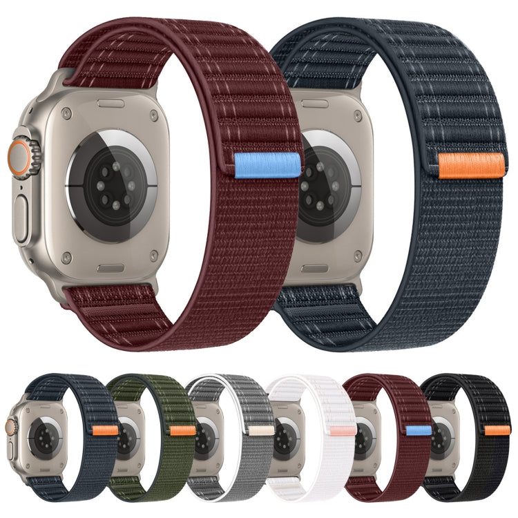 For Apple Watch Ultra 49mm Sea Wave Nylon Hook and Loop Fastener Watch Band(Gray) by buy2fix