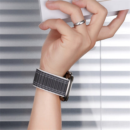 For Apple Watch Ultra 2 49mm Sea Wave Nylon Hook and Loop Fastener Watch Band(Gray) by buy2fix