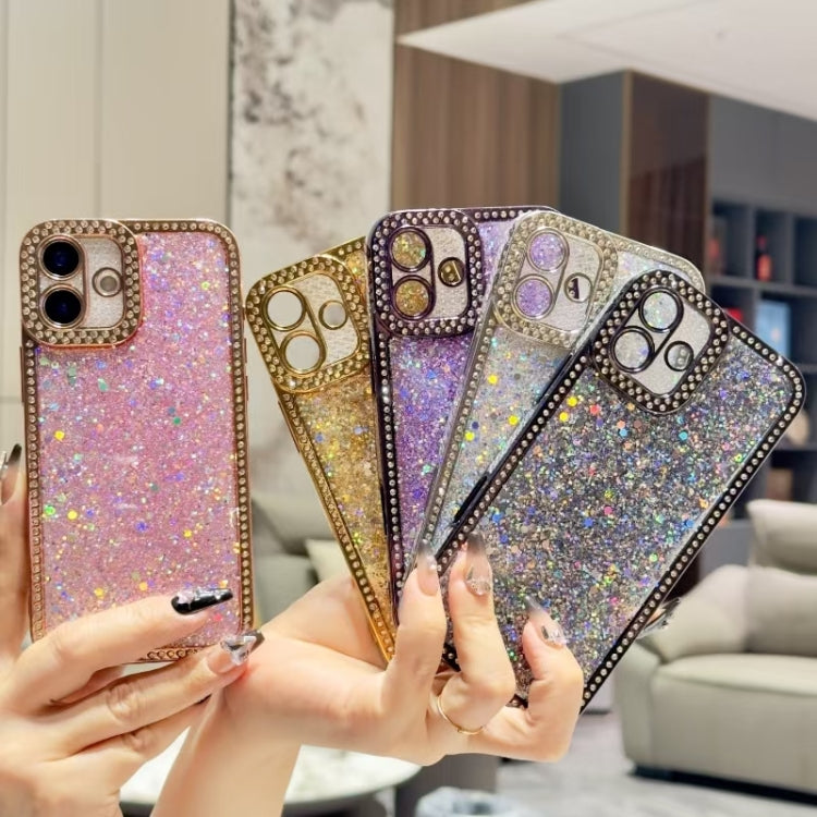 For iPhone 16 Pro Max Diamond Glitter Sequins TPU Phone Case(Silver) by buy2fix