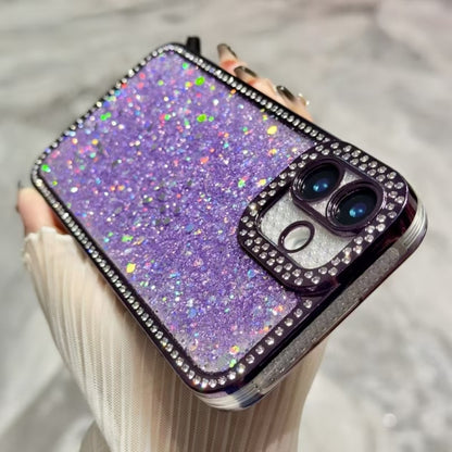 For iPhone 16 Pro Max Diamond Glitter Sequins TPU Phone Case(Black) by buy2fix
