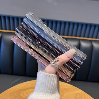 For iPhone 16 Pro Max Diamond Water Ripple Gradient Glitter TPU Phone Case(Pink) by buy2fix