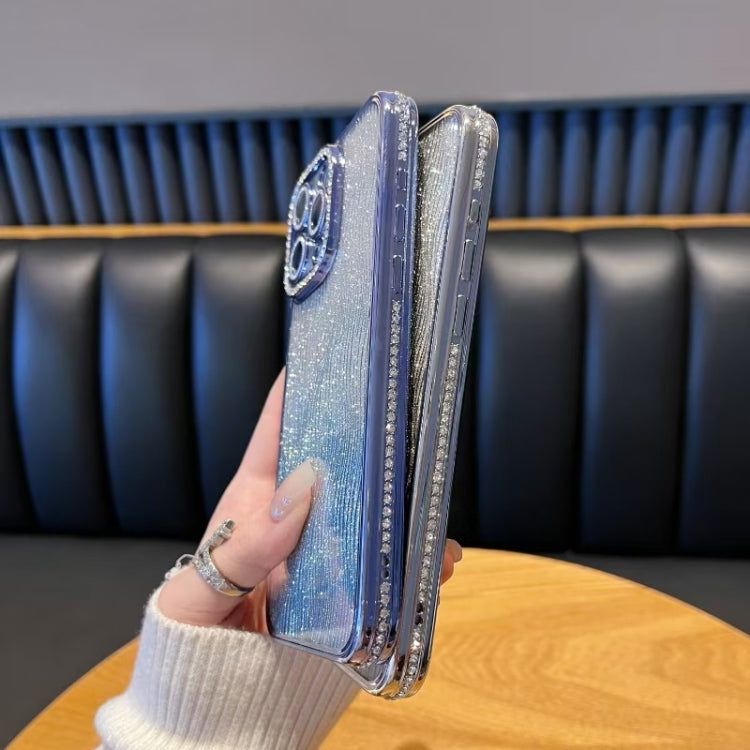 For iPhone 16 Pro Max Diamond Water Ripple Gradient Glitter TPU Phone Case(Pink) by buy2fix