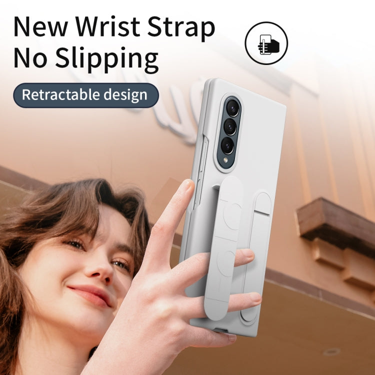 For Samsung Galaxy Z Fold4 Star Pattern Wristband Holder Phone Case(White) - Galaxy Z Fold4 5G Cases by buy2fix | Online Shopping UK | buy2fix