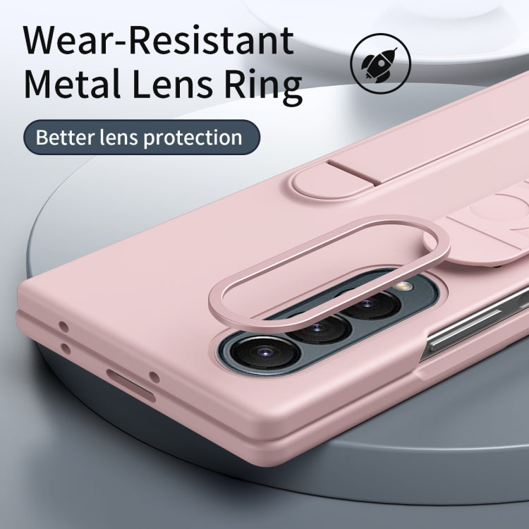 For Samsung Galaxy Z Fold4 Star Pattern Wristband Holder Phone Case(Pink) - Galaxy Z Fold4 5G Cases by buy2fix | Online Shopping UK | buy2fix