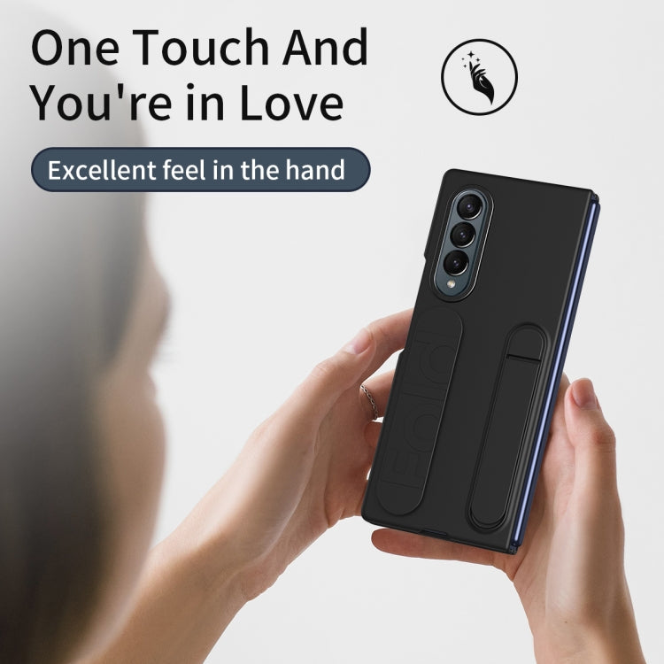For Samsung Galaxy Z Fold4 Star Pattern Wristband Holder Phone Case(Black) - Galaxy Z Fold4 5G Cases by buy2fix | Online Shopping UK | buy2fix