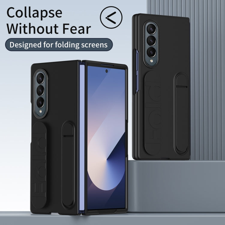 For Samsung Galaxy Z Fold4 Star Pattern Wristband Holder Phone Case(Black) - Galaxy Z Fold4 5G Cases by buy2fix | Online Shopping UK | buy2fix