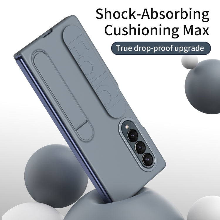 For Samsung Galaxy Z Fold4 Star Pattern Wristband Holder Phone Case(Gray) - Galaxy Z Fold4 5G Cases by buy2fix | Online Shopping UK | buy2fix