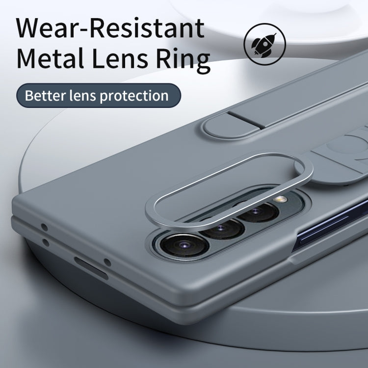 For Samsung Galaxy Z Fold4 Star Pattern Wristband Holder Phone Case(Gray) - Galaxy Z Fold4 5G Cases by buy2fix | Online Shopping UK | buy2fix
