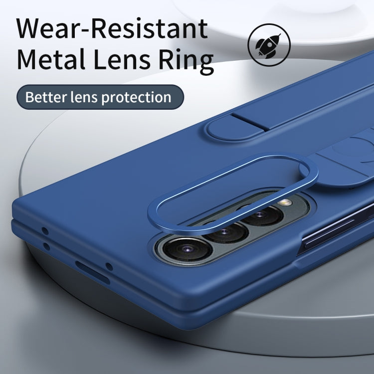 For Samsung Galaxy Z Fold4 Star Pattern Wristband Holder Phone Case(Blue) - Galaxy Z Fold4 5G Cases by buy2fix | Online Shopping UK | buy2fix