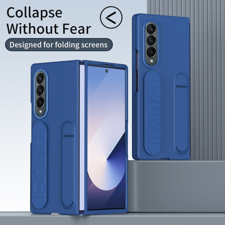 For Samsung Galaxy Z Fold4 Star Pattern Wristband Holder Phone Case(Blue) - Galaxy Z Fold4 5G Cases by buy2fix | Online Shopping UK | buy2fix