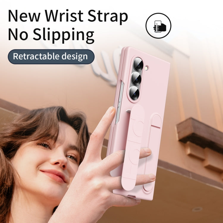 For Samsung Galaxy Z Fold5 5G Star Pattern Wristband Holder Phone Case(Pink) - Galaxy Z Fold5 Cases by buy2fix | Online Shopping UK | buy2fix