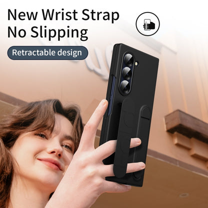 For Samsung Galaxy Z Fold5 5G Star Pattern Wristband Holder Phone Case(Black) - Galaxy Z Fold5 Cases by buy2fix | Online Shopping UK | buy2fix