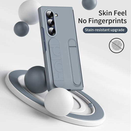 For Samsung Galaxy Z Fold5 5G Star Pattern Wristband Holder Phone Case(Gray) - Galaxy Z Fold5 Cases by buy2fix | Online Shopping UK | buy2fix