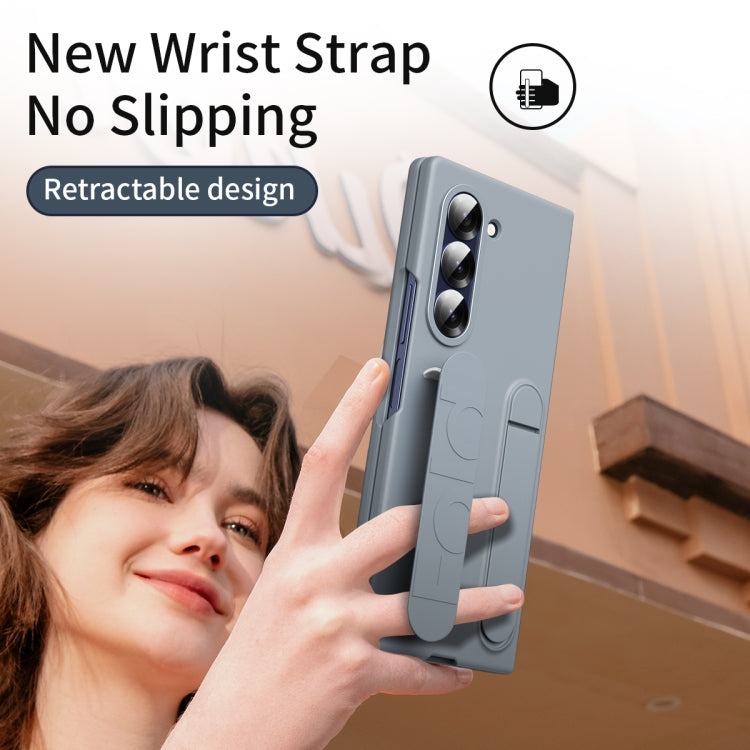 For Samsung Galaxy Z Fold5 5G Star Pattern Wristband Holder Phone Case(Gray) - Galaxy Z Fold5 Cases by buy2fix | Online Shopping UK | buy2fix
