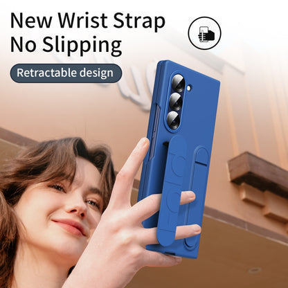 For Samsung Galaxy Z Fold5 5G Star Pattern Wristband Holder Phone Case(Blue) - Galaxy Z Fold5 Cases by buy2fix | Online Shopping UK | buy2fix