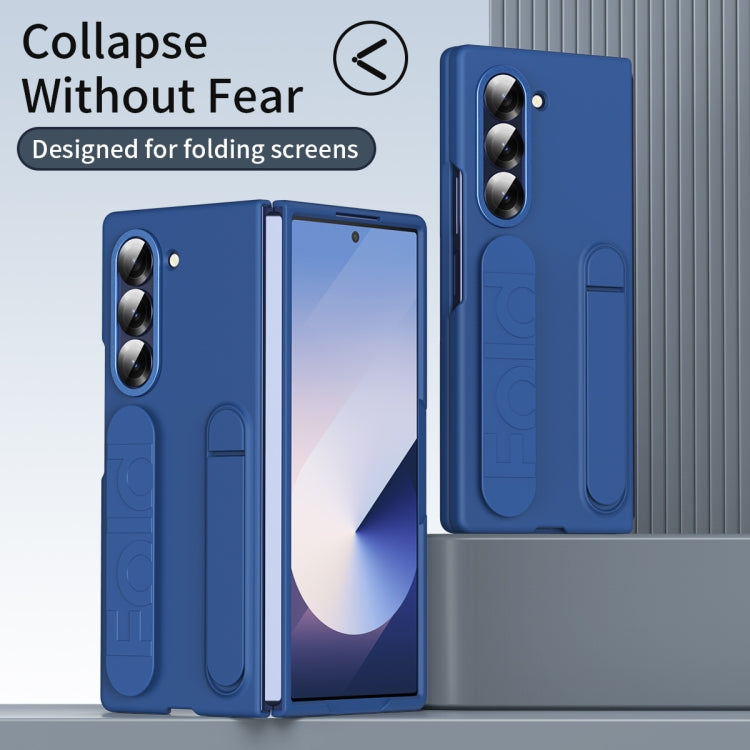 For Samsung Galaxy Z Fold5 5G Star Pattern Wristband Holder Phone Case(Blue) - Galaxy Z Fold5 Cases by buy2fix | Online Shopping UK | buy2fix