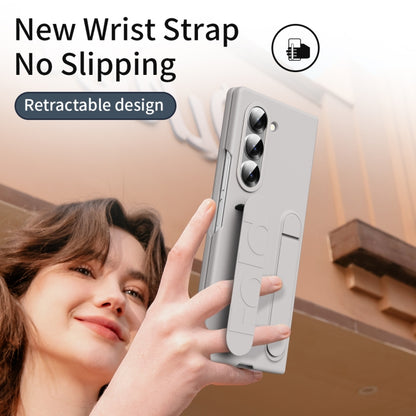 For Samsung Galaxy Z Fold5 5G Star Pattern Wristband Holder Phone Case(Titanium dust) - Galaxy Z Fold5 Cases by buy2fix | Online Shopping UK | buy2fix