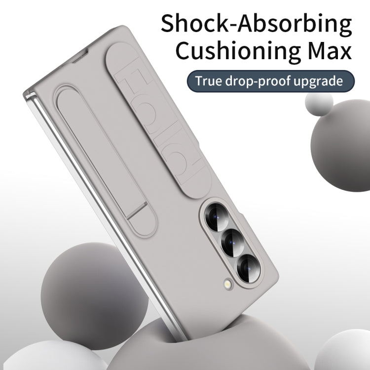 For Samsung Galaxy Z Fold5 5G Star Pattern Wristband Holder Phone Case(Titanium dust) - Galaxy Z Fold5 Cases by buy2fix | Online Shopping UK | buy2fix