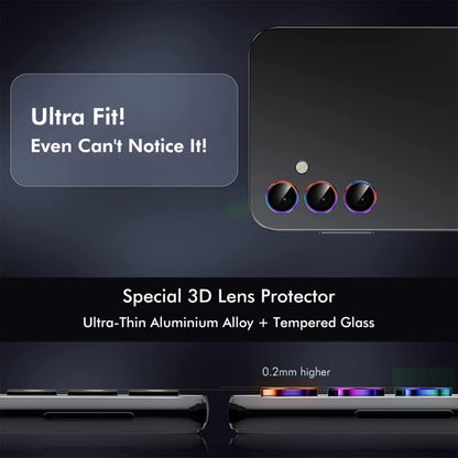For OPPO Reno12 Global ENKAY Hat-Prince 9H Rear Camera Lens Aluminium Alloy Tempered Glass Film(Black) - OPPO Tempered Glass by ENKAY | Online Shopping UK | buy2fix