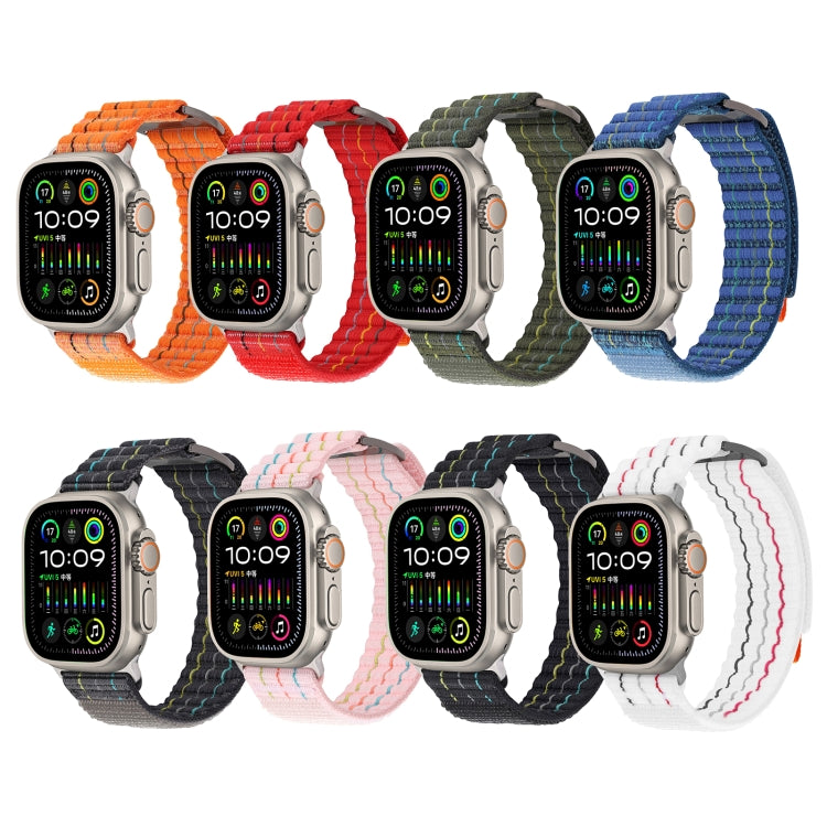 For Apple Watch Ultra 49mm Two Sections Nylon Hook and Loop Fastener Watch Band(Vibrant Orange) by buy2fix